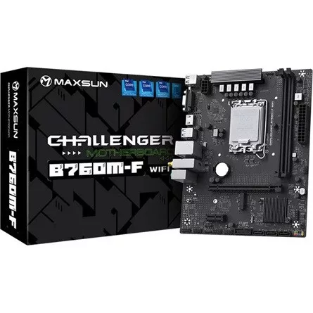 Maxsun Alaplap - Intel MS-CHALLENGER B760M-F WIFI s1700 (B760, mATX, 2xDDR4 4400MHz, 3xSATA3, M.2, HDMI, D-sub)