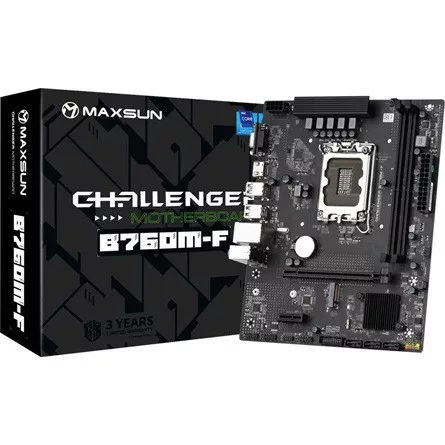 Maxsun Alaplap - Intel MS-CHALLENGER B760M-F s1700 (B760, mATX, 2xDDR4 4400MHz, 3xSATA3, M.2, HDMI, D-sub)