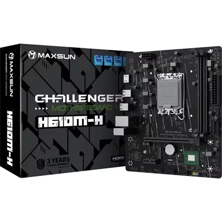 Maxsun Alaplap - Intel MS-CHALLENGER H610M-H V1 s1700 (H610, mATX, 2xDDR4 3200MHz, 4xSATA3, 1xM.2, HDMI)