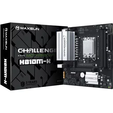 Maxsun Alaplap - Intel MS-CHALLENGER H810M-K s1851 (H810, mATX, 2xDDR5 6400MHz, 2xSATA3, M.2, HDMI, DP)