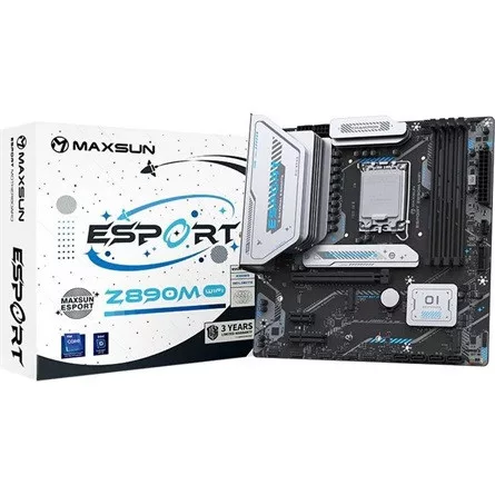 Maxsun Alaplap - Intel MS-ESPORT Z890M WIFI s1851 (Z890, mATX, 4xDDR5 7800MHz, 4xSATA3, 3xM.2, HDMI, DP)