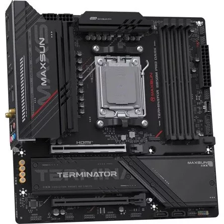 Maxsun Alaplap - AMD MS-TERMINATOR B850M PRO DARK WIFI AM5 (B850, mATX, 4xDDR5 8000MHz, 2xSATA3, 3xM.2, HDMI, DP)