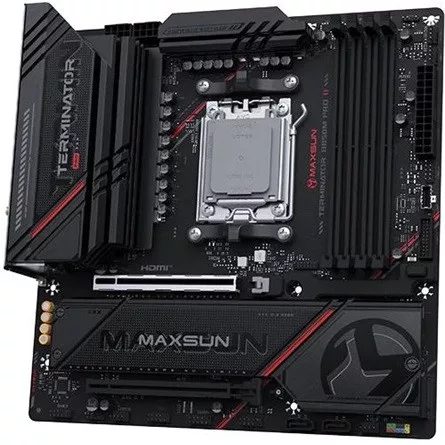 Maxsun Alaplap - AMD MS-TERMINATOR B850M PRO II WIFI7 AM5 (B850, mATX, 4xDDR5 8000MHz, 2xSATA3, 3xM.2, HDMI, DP)
