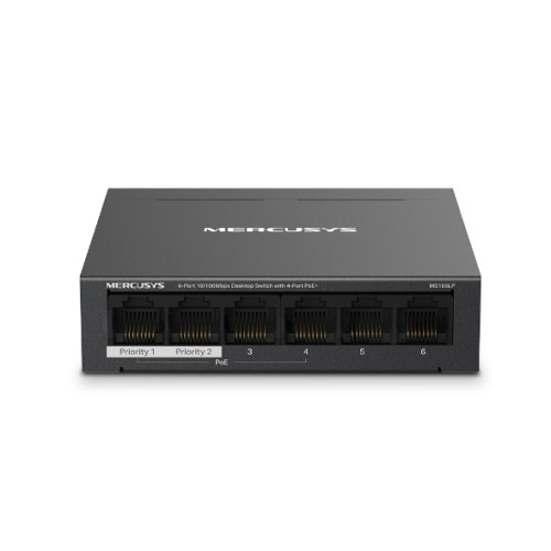 Mercusys MS106LP 6-Port 10/100Mbps Desktop Switch with 4-Port PoE+