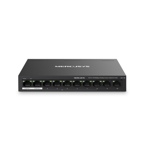 Mercusys MS110P 10-Port 10/100Mbps Desktop Switch + 8-Port PoE+