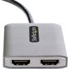 StarTech USB-C -> 2db HDMI 2.0 M/F adapter 0.3m ezüst DP Alt mode