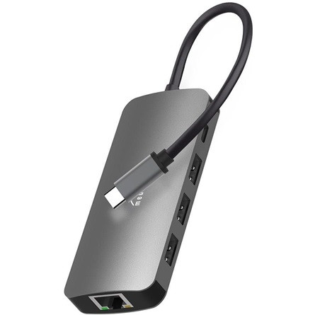 Media-Tech MT5044 8-in-1 Hub Pro 8-port USB-C 100W dokkoló szürke