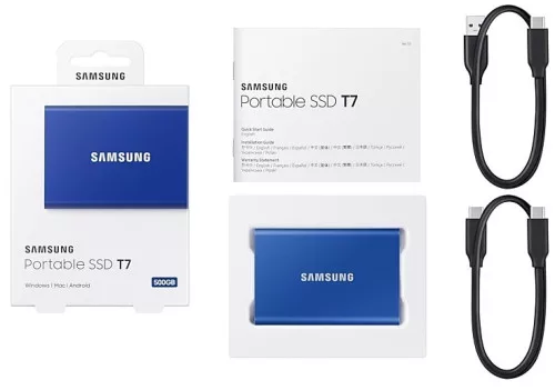 Samsung T7 külső SSD kék 2000GB USB 3.2 (MU-PC2T0H/WW)
