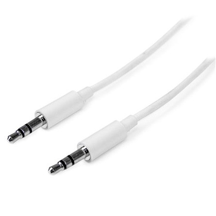 StarTech Jack stereo 3,5mm M/M audio kábel 1m SLIM fehér