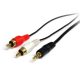 StarTech Jack stereo 3,5mm -> 2db RCA M/M audio kábel 1m fekete