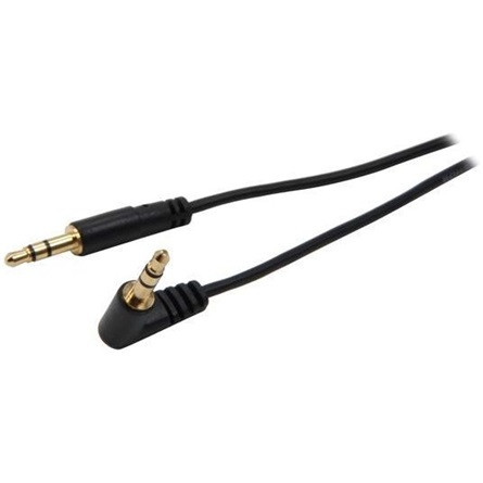 StarTech Jack stereo 3,5mm (3pin) -> Jack stereo 3,5mm (3pin) M/M audio kábel 1m fekete egyenes/90°