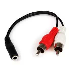   StarTech 2db RCA -> Jack stereo 3,5mm M/F audio kábel 0.15m fekete