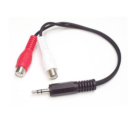 StarTech Jack stereo 3,5mm -> 2db RCA M/F audio kábel 0.15m fekete