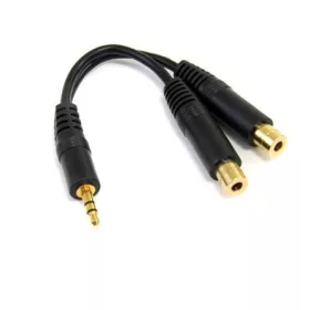   StarTech Jack stereo 3,5mm -> 2db Jack stereo 3,5mm M/F audio kábel 0.15m fekete
