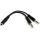 StarTech 2db Jack stereo 3,5mm -> Jack stereo 3,5mm (4pin) M/F audio kábel 0.13m fekete