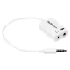 StarTech Jack stereo 3,5mm (4pin) -> 2db Jack stereo 3,5mm M/F adapter 0.15m fehér