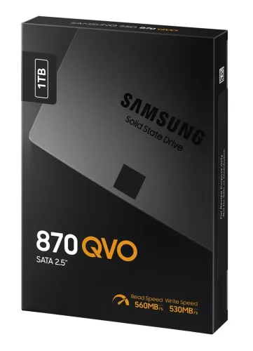 SAMSUNG 870 QVO 1TB SSD, 2.5” 7mm, SATA 6Gb/s, Read/Write: 560 / 530 MB/s, Random Read/Write IOPS 98K/88K
