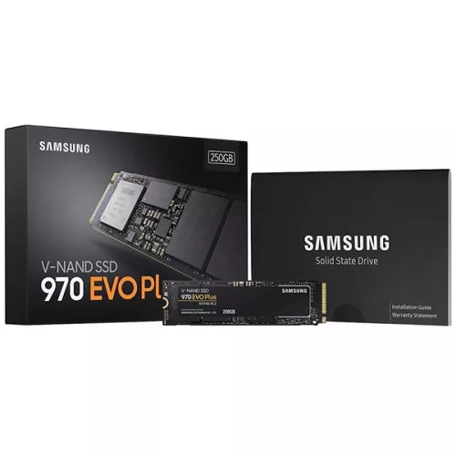 SAMSUNG 970 EVO PLUS 250GB SSD, M.2 2280, NVMe, Read/Write: 3500 / 2300 MB/s, Random Read/Write IOPS 250K/550K