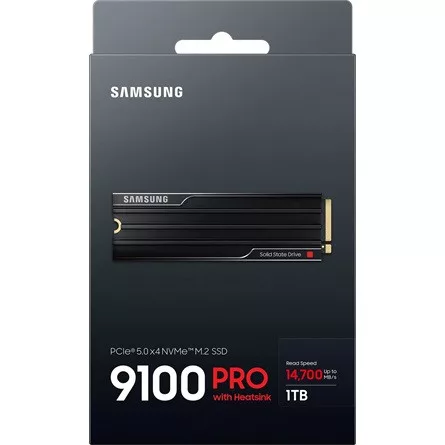 Samsung SSD 1TB - MZ-VAP1T0CW (9100 PRO, hűtőbordás, PCIe 5.0, NVMe 2.0, 1TB)