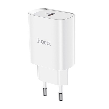 HOCO N14 hálózati töltő Type-C aljzat 20W, PD gyorstöltő, FEHÉR