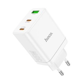   HOCO N33 hálózati töltő USB+2 Type-C aljzat 35W, PD gyorstöltő 3.0, FEHÉR
