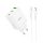 HOCO N33 hálózati töltő USB+2 Type-C aljzat 35W, PD gyorstöltő 3.0 + lightning kábel, FEHÉR