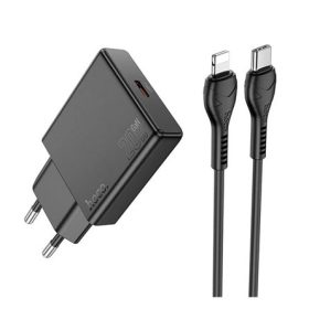   HOCO N37 30W univerzális hálózati töltő adapter fekete + Lightning kábel