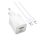 HOCO N41 hálózati töltő USB+Type-C aljzat 20W, PD gyorstöltő 3.0 + lightning kábel, FEHÉR