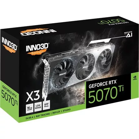 INNO3D NVIDIA RTX 5070 Ti X3 OC 16GB GDDR7 256 bit, 2482MHz / 28Gbps, 3x DP, 1x HDMI, 3 fan 2 slots