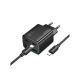 HOCO N56 hálózati töltő 2 USB+2 Type-C aljzat 30W, PD gyorstöltő 3.0 + lightning kábel, FEKETE