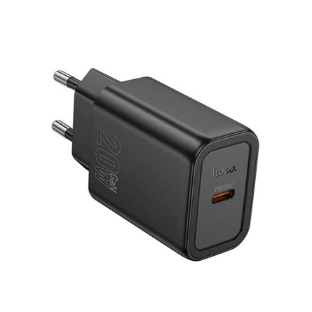 HOCO N60 hálózati töltő Type-C aljzat 20W, PD gyorstöltő 3.0, FEKETE