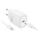 HOCO N60 hálózati töltő Type-C aljzat 20W, PD gyorstöltő 3.0 + lightning kábel, FEHÉR