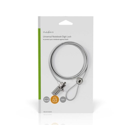 Nedis NBLKD100ME notebook zár, számzáras, 1.8m