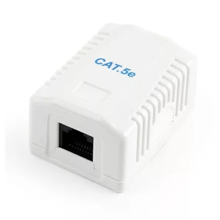 Gembird 1x RJ45 kat. 5e fali aljzat, komplett fehér
