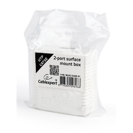 Gembird 2x RJ45 kat. 5e fali aljzat, komplett fehér