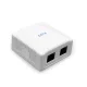Gembird 2x RJ45 kat. 6 UTP fali aljzat, komplett fehér