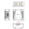 Gembird 2x RJ45 kat. 6 UTP fali aljzat, komplett fehér