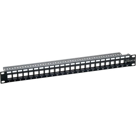 Logilink Keystone Panel 1U, 24 Ports, unshielded, black