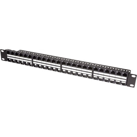 Logilink Keystone Panel 1U, 48 Ports, unshielded, black