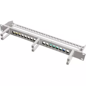   Logilink 19" Keystone Panel 16 portos, árnyékolt, 3 kábelkezelő gyűrűvel