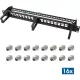 Logilink Moduláris 16 portos Cat.6A keystone panel, 3 kábelgyűrűvel, 19"-os rackbe szerelhető