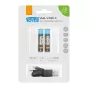 NEWELL USB-C 1550 ceruza elem akkumulátor, R6, AA,  tartozék USB-A / USB-C kábel, 40 hónap garancia