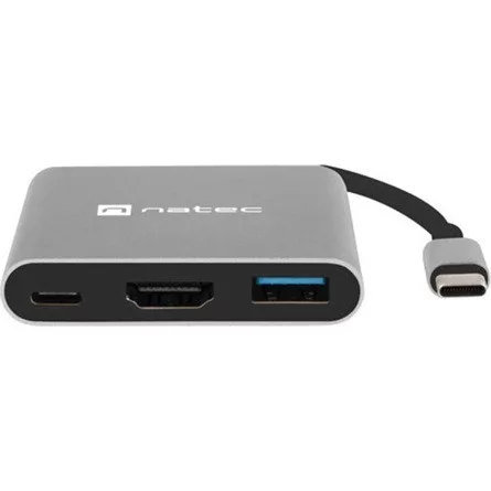 Natec USB-C MULTIPORT ADAPTER 3 AZ 1-BEN NATEC FOWLER MINI USB 3.0, HDMI 4K, USB-C PD