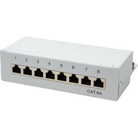 Logilink Cat.6A Patch Panel 8-Port desktop, shielded, grey