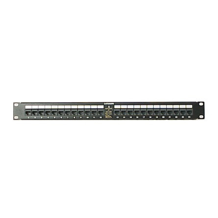 LogiLink Cat.5e patch panel 24-portos, árnyékolatlan, 19" rackbe, fekete