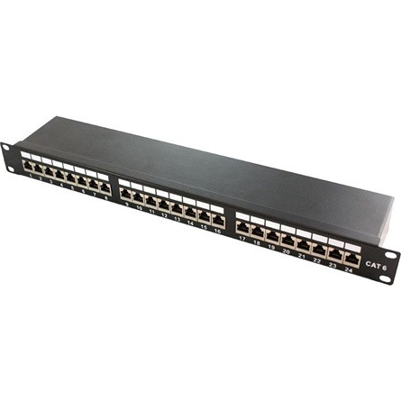 LogiLink NP0048 STP Cat6 24port patch panel - Fekete