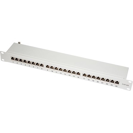 Logilink Cat.6A Patch Panel 24-Port STP, grey