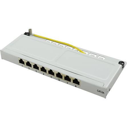 Logilink Cat.6A Patch Panel 8-Port mini desktop, shielded, grey