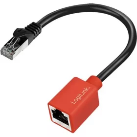   LogiLink Device protection RJ45 CAT6A S/FTP -> RJ45 CAT6A S/FTP M/F adapter 0.25m fekete (elszakadó adapter)