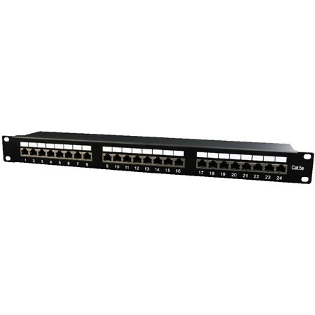 Gembird 24 portos Cat.5E 1U 19" RJ45 Patch Panel